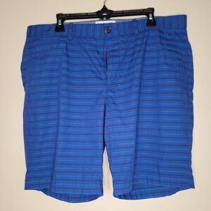 Penguin Men's Striped Shorts - Blue & Black - Size 36